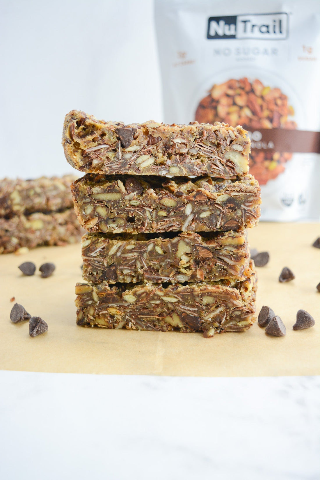 Chocolate Peanut Butter Low Carb Granola Bars